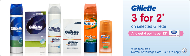 3 for 2 on selected Gillette for men shaving